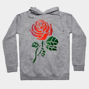 Rose Red Roses Printed Hoodie